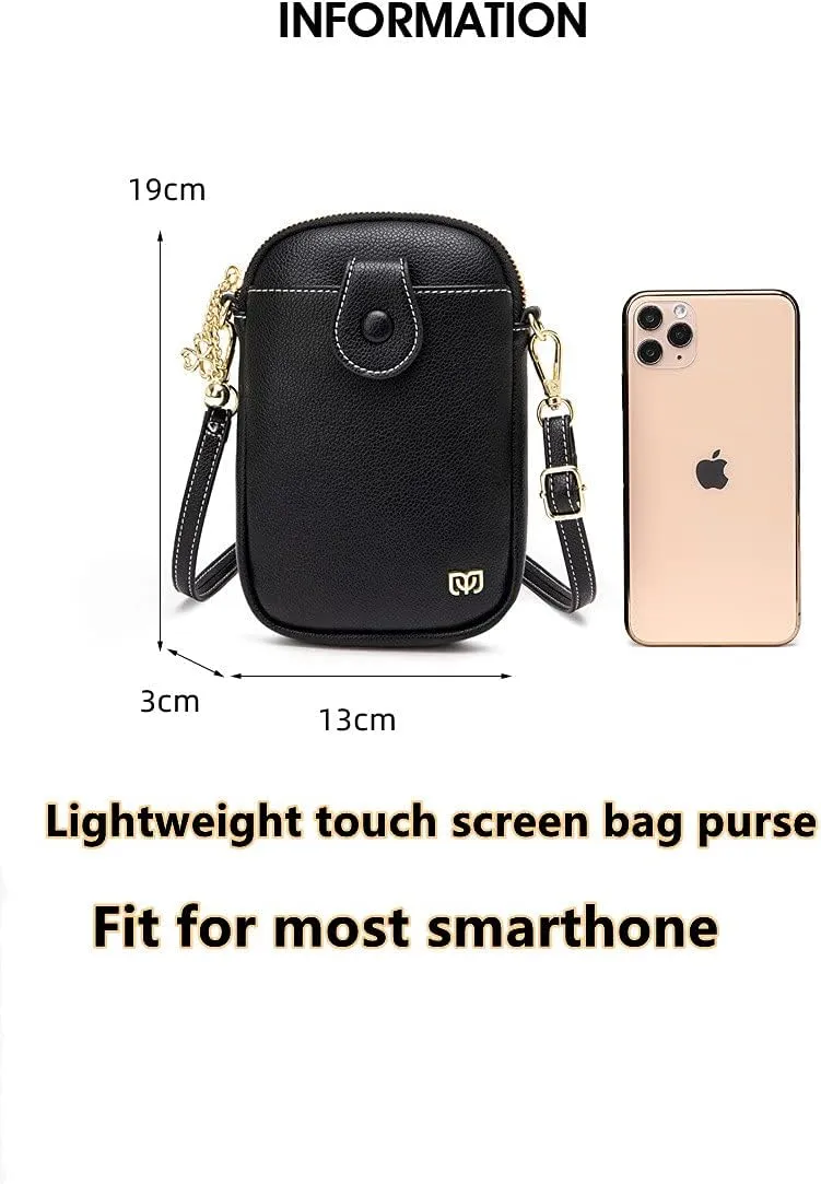 Crossbody Purse for Samsung Galaxy A2 Core Touchscreen Leather Wallet Case Mini Cell Phone Pouch with Credit Card Slots Zipper Shoulder Handbags Clutch Gift for Women Girls,Pink