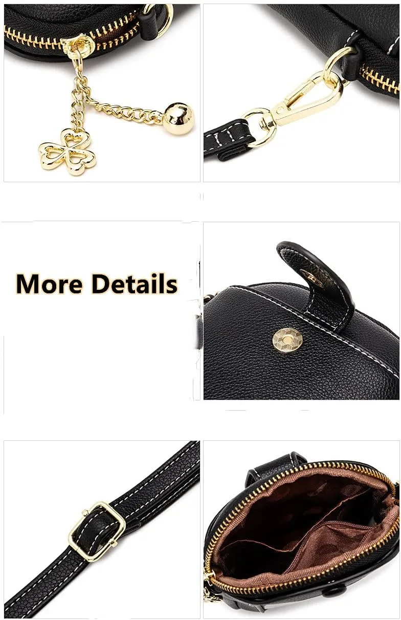 Crossbody Purse for Samsung Galaxy A2 Core Touchscreen Leather Wallet Case Mini Cell Phone Pouch with Credit Card Slots Zipper Shoulder Handbags Clutch Gift for Women Girls,Pink