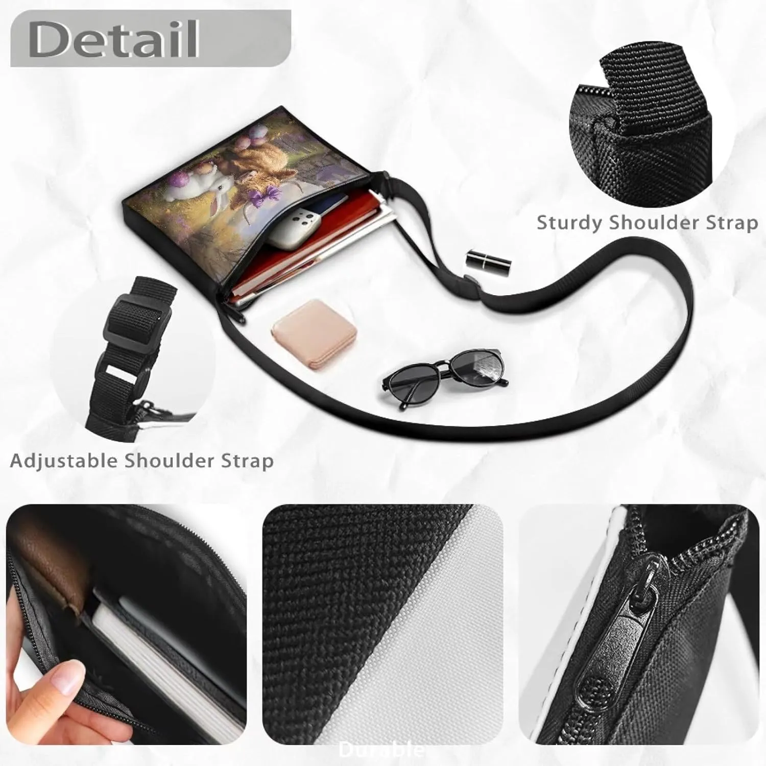 Crossbody Sling Shoulder Bag Men Women Small Crossbody Bag Casual Trendy Cellphone Bag Wallet Travel Sports Pack