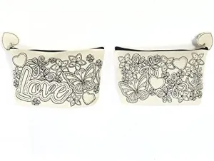 Cupcakes & Cartwheels Color This! Cosmetic Pouch with Fabric Markers Included