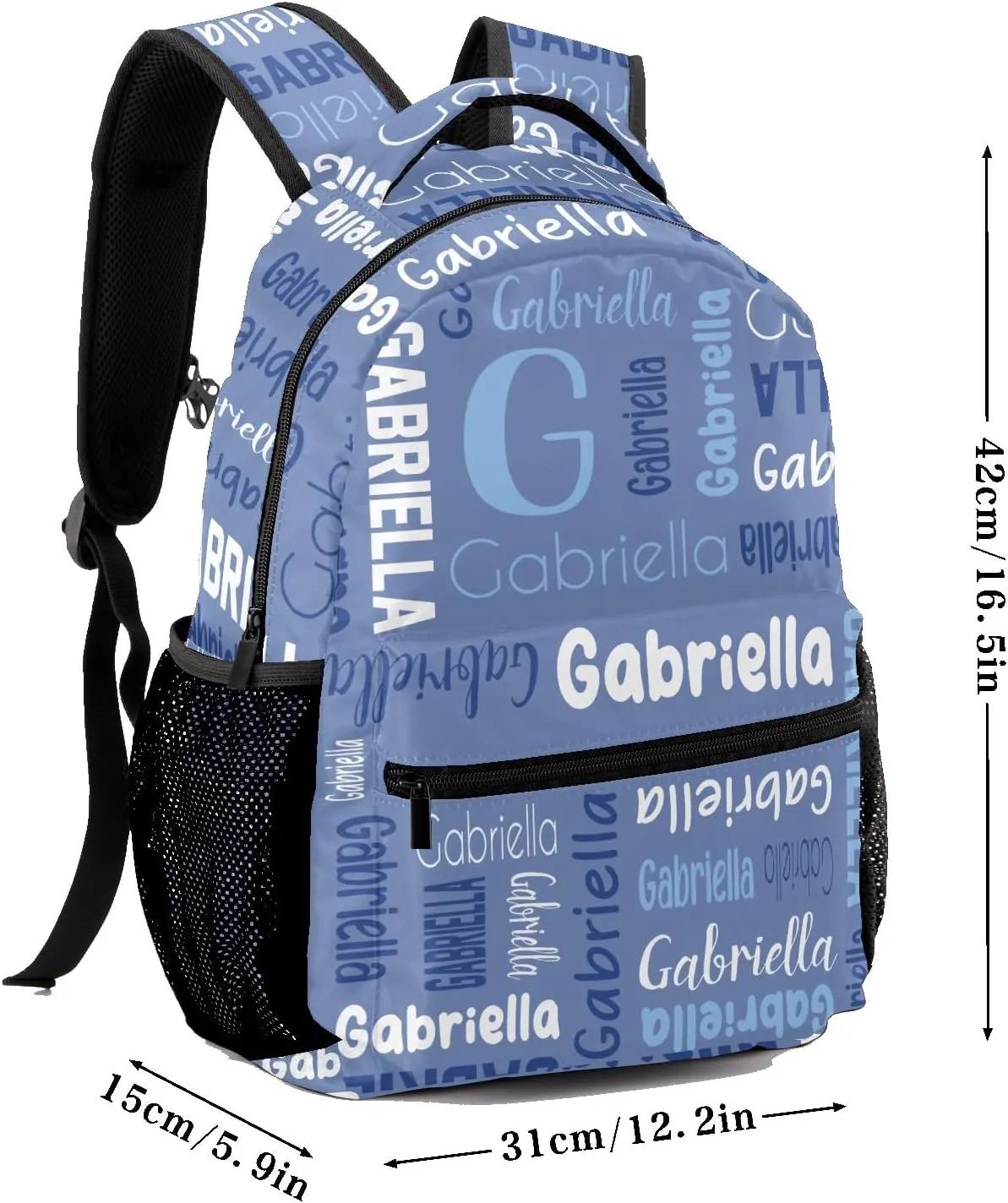 Custom Backpack Personalized Bookbag with Name for Elementary Girls Boys, Waterproof Customize School Book Bag, Unique Back Pack Customized Gift for Kids Back to School, 1 Pack