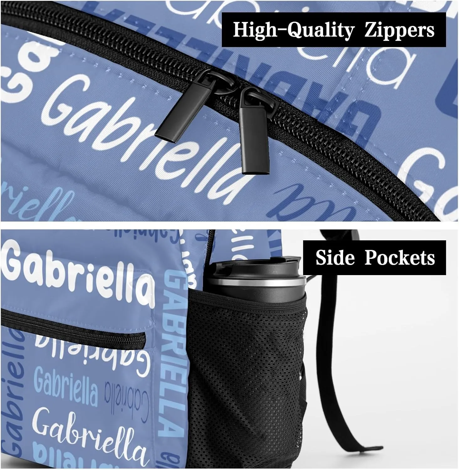 Custom Backpack Personalized Bookbag with Name for Elementary Girls Boys, Waterproof Customize School Book Bag, Unique Back Pack Customized Gift for Kids Back to School, 1 Pack