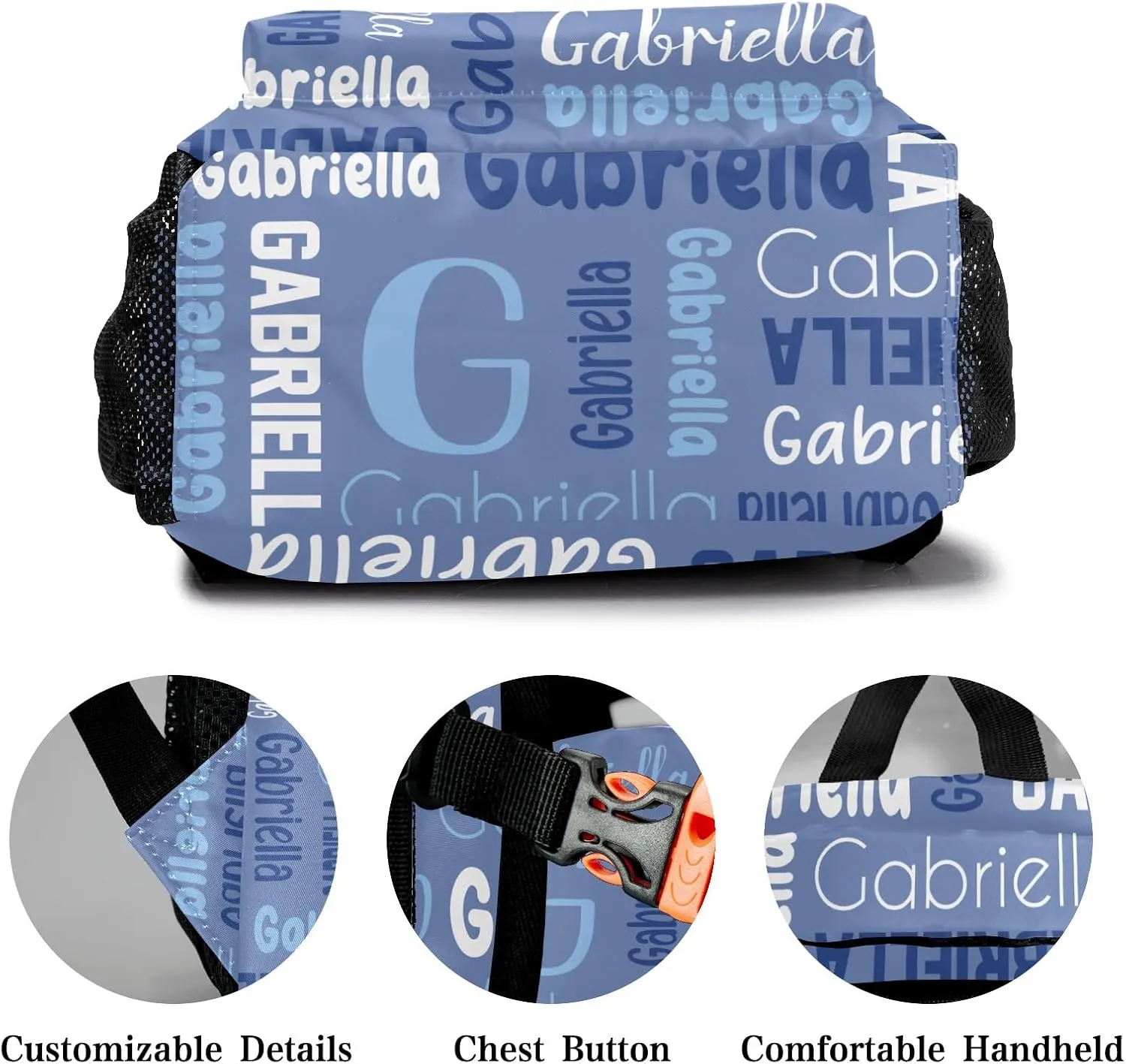 Custom Backpack Personalized Bookbag with Name for Elementary Girls Boys, Waterproof Customize School Book Bag, Unique Back Pack Customized Gift for Kids Back to School, 1 Pack
