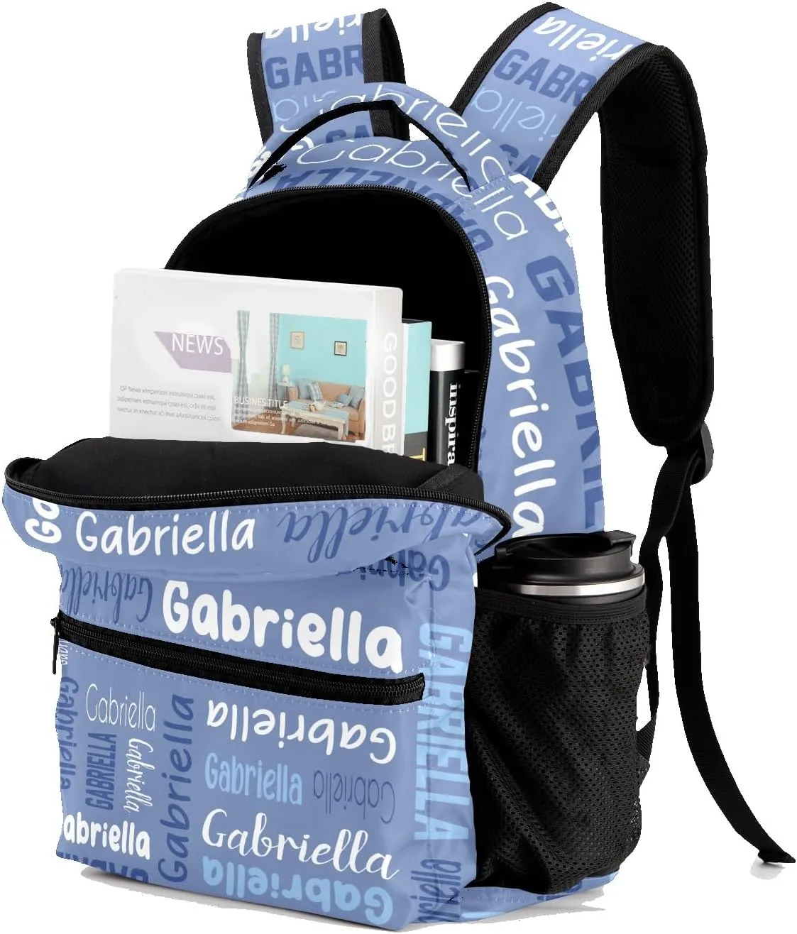Custom Backpack Personalized Bookbag with Name for Elementary Girls Boys, Waterproof Customize School Book Bag, Unique Back Pack Customized Gift for Kids Back to School, 1 Pack