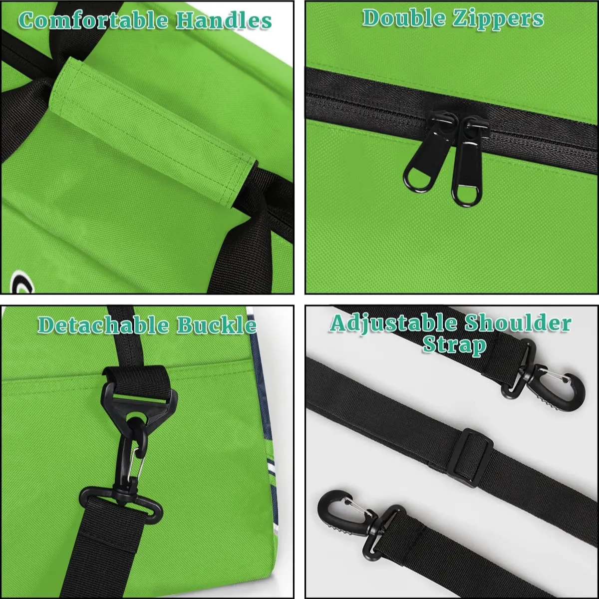 Custom Name American Football Sports Bag, Personalized Rugby Balls Sports Gym Duffel Bag, Travel Weekender Tote Carry-On Training Perform Bag, Seattle