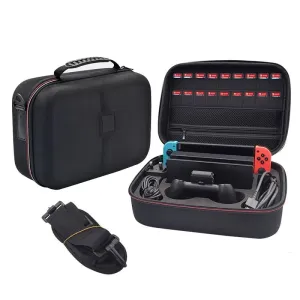 Customized Switch Case for Nintendo Switch and Switch OLED Model,Portable Travel All Protective Hard Messenger Bag Soft Lining 18Games for Switch Console Pro Controller Accessories