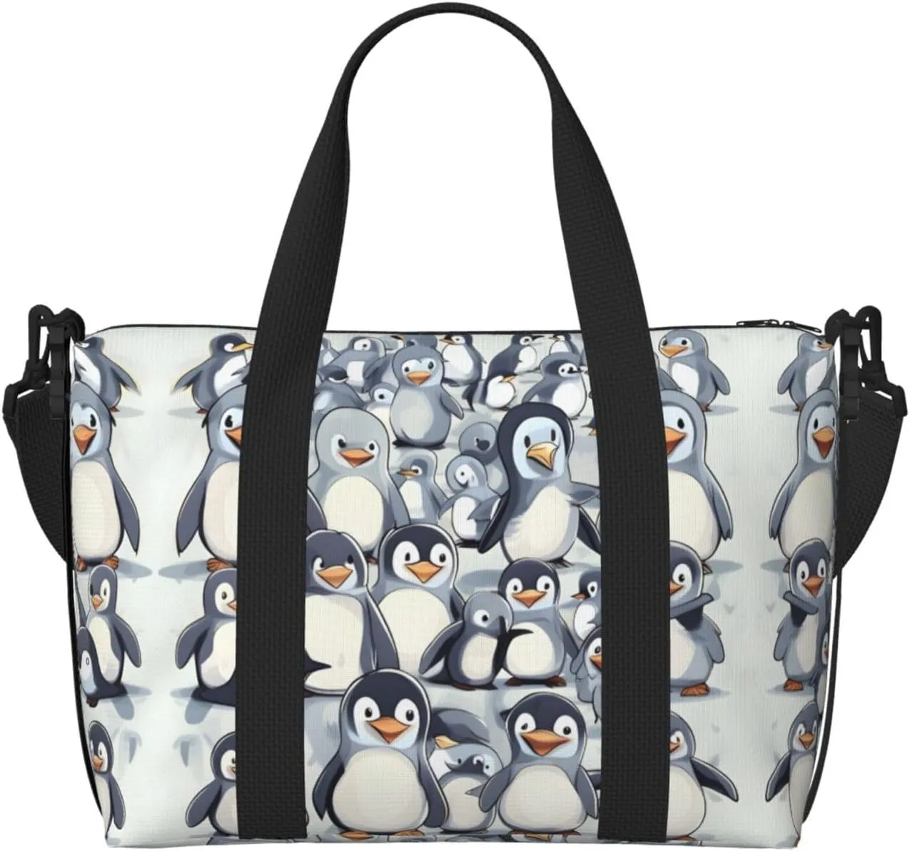 Cute Baby Penguins Sketch print Travel Duffel Bag,workout duffel bag, overnight shoulder Bag,Weekender Bag for Women Men