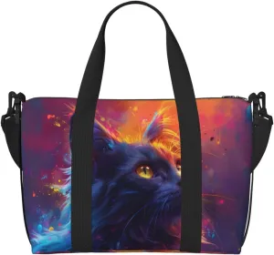 cute cat print Travel Duffel Bag, Sports Tote Gym Bag, Swim Pool Bag Large Shoulder Tote Bag for Beach Weekender, 202-406-121