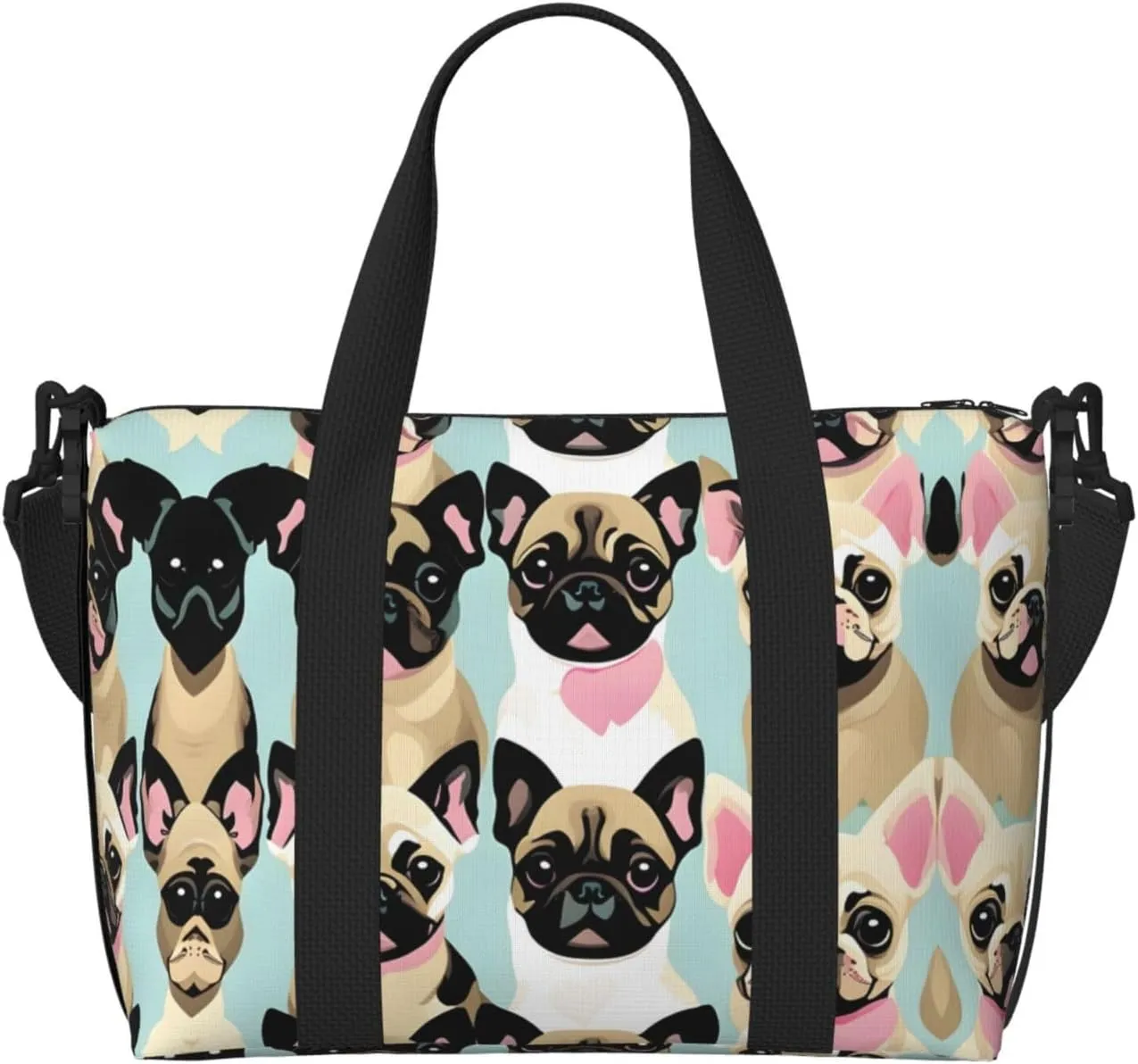 Cute Chihuahua Pug Duffel Bags for Traveling - Lightweight Personal Item Travel Bags for Women, Gym Bags for Men