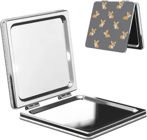 Cute Corgi Dogs Puppy Women Small Pocket Makeup Mirror Compact Portable Folding Handheld Makeup Mirror