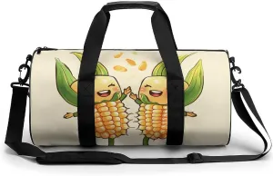Cute Corn Cobs Dancing Gym Bag for Women Men Travel Duffle Bag Carry on Weekender Tote Bag Lightweight