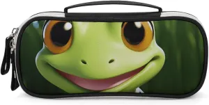 Cute Frog Leather Makeup Bag Portable Small Cosmetic Organizer Waterproof Toiletry Bags Brushes Pencils And Travel Make Up Accessories