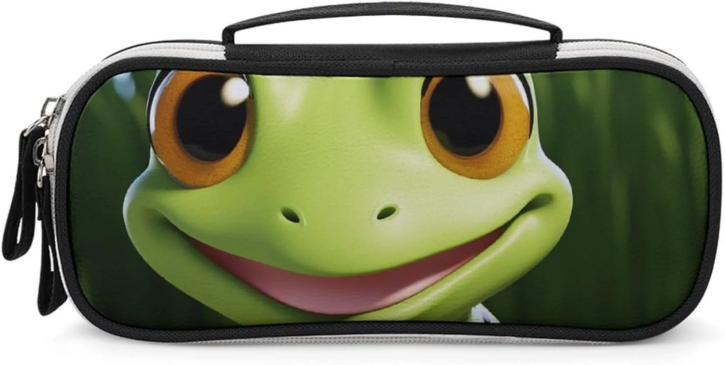 Cute Frog Leather Makeup Bag Portable Small Cosmetic Organizer Waterproof Toiletry Bags Brushes Pencils And Travel Make Up Accessories
