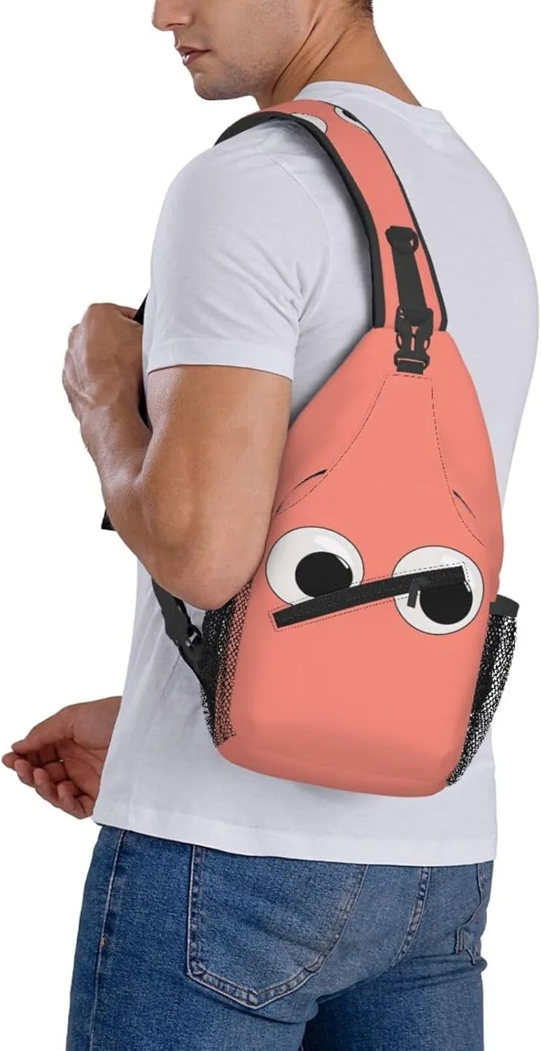Cute Funny Cartoon Sketch Eyes Crossbody Bag Cross Chest Bag Adjustable Sling Backpack Sports Gym Shoulder Bags Travel Cycling Daypack Diagonally Casual Rucksack