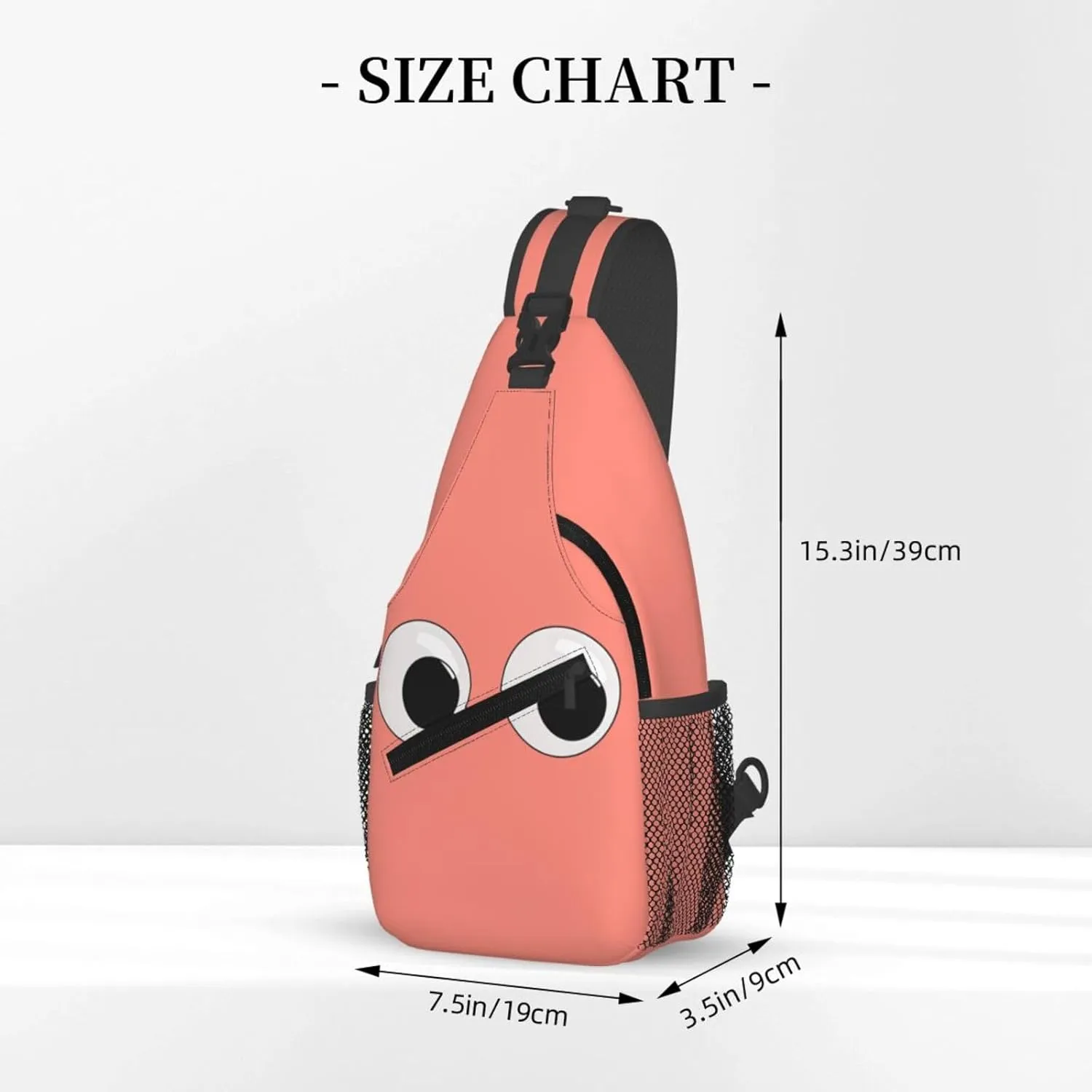 Cute Funny Cartoon Sketch Eyes Crossbody Bag Cross Chest Bag Adjustable Sling Backpack Sports Gym Shoulder Bags Travel Cycling Daypack Diagonally Casual Rucksack