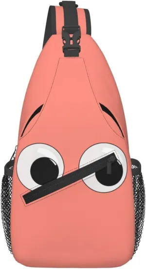 Cute Funny Cartoon Sketch Eyes Crossbody Bag Cross Chest Bag Adjustable Sling Backpack Sports Gym Shoulder Bags Travel Cycling Daypack Diagonally Casual Rucksack