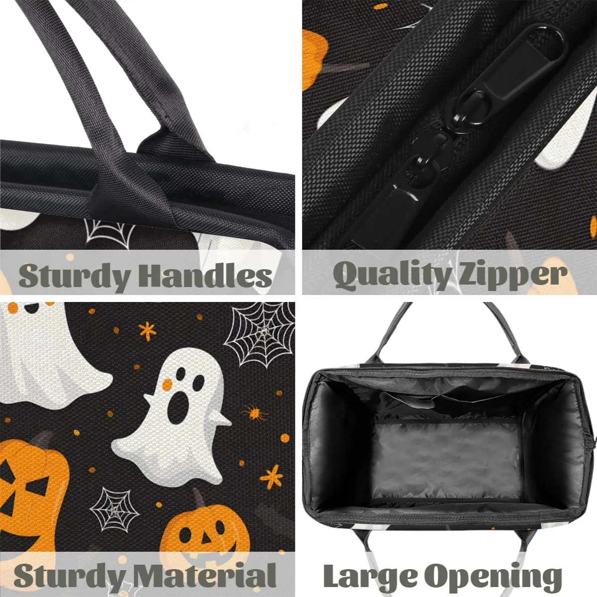 Cute Halloween Ghosts Pumpkins Weekender Overnight Bag for Women Waterproof Carry On Travel Duffle Bags with Pocket Lightweight Sports Gym Tote Bag Large Luggage Workout Personal Item Hospital Bags
