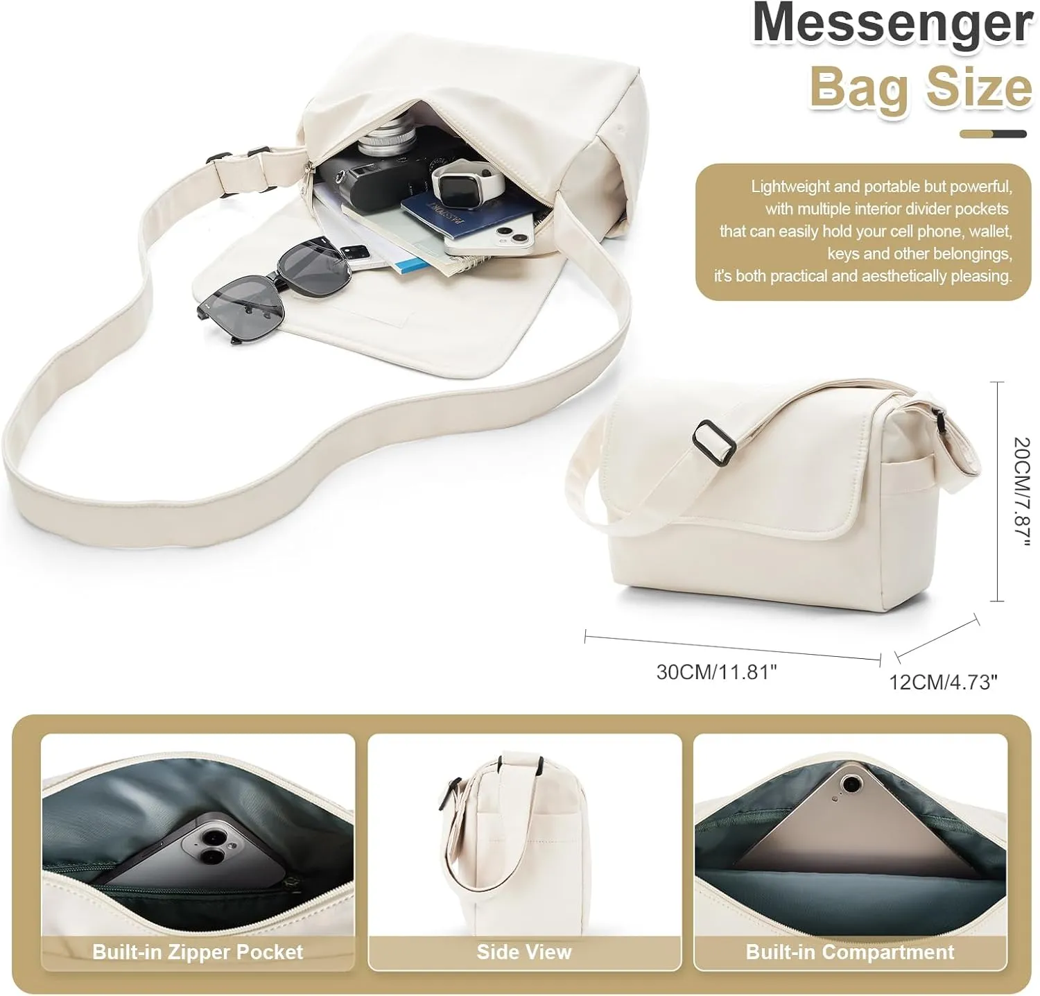 Cute Messenger Shoulder Crossbody Bag for Women,Lightweight Waterproof Travel Work Tote Satchel
