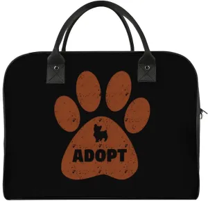 Cute Pets Paw Cat Dog Adopt Red Duffle Bag for Travel Crossbody Sports Tote Gym Bag Shoulder Weekender Overnight Bag