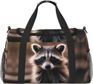 cute raccoon (1) Print Everyday Use Travel Duffle Bag Large Capacity Travel Bag Stylish Functional Bag