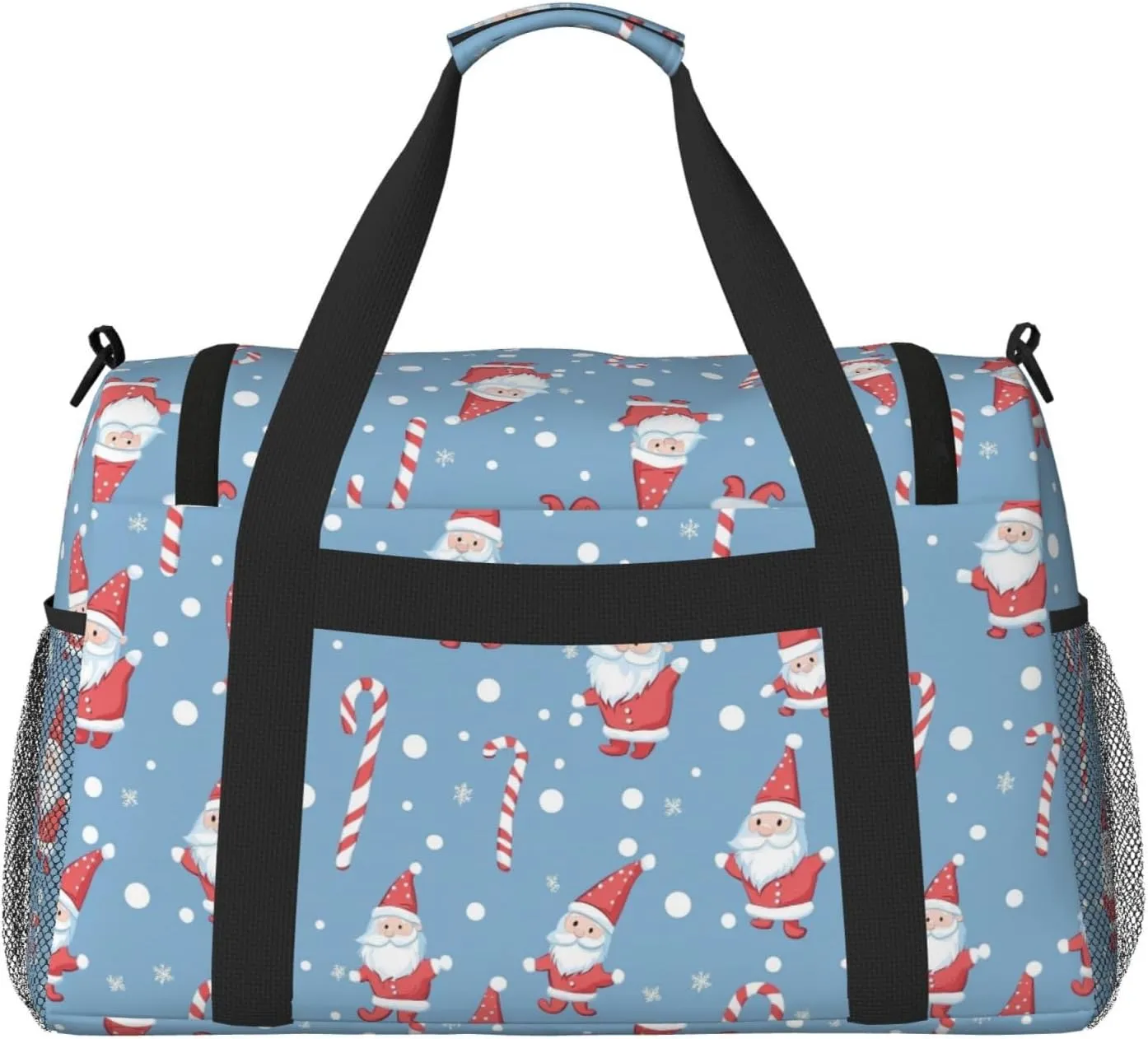 Cute Santa Claus Travel Weekender Overnight Bags Foldable Hand Travel Bag Sport Gym Duffel Bag For Men Women