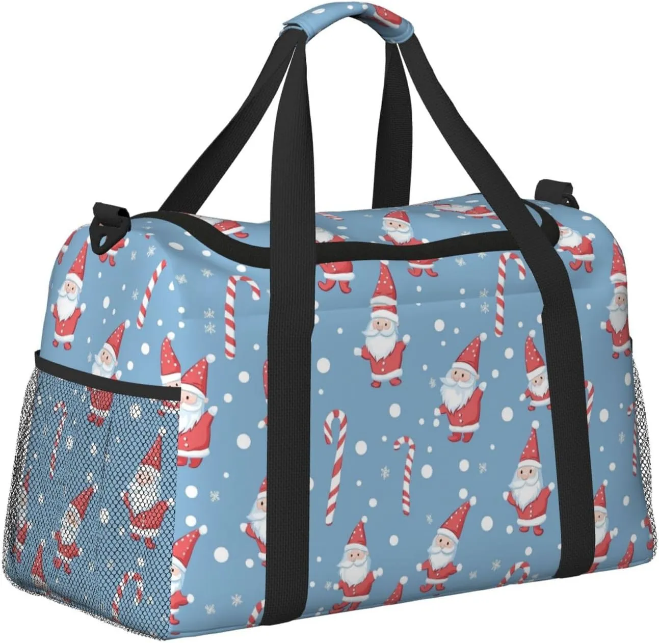 Cute Santa Claus Travel Weekender Overnight Bags Foldable Hand Travel Bag Sport Gym Duffel Bag For Men Women
