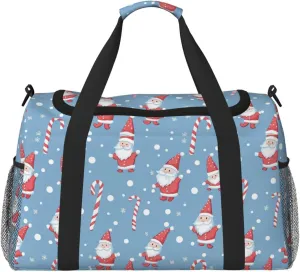 Cute Santa Claus Travel Weekender Overnight Bags Foldable Hand Travel Bag Sport Gym Duffel Bag For Men Women