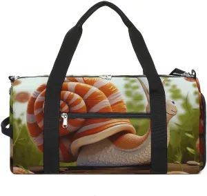Cute Snail Gym Bag for Men Women Water Resistant Duffle Bag Travel Lightweight Bag for Travel Sports