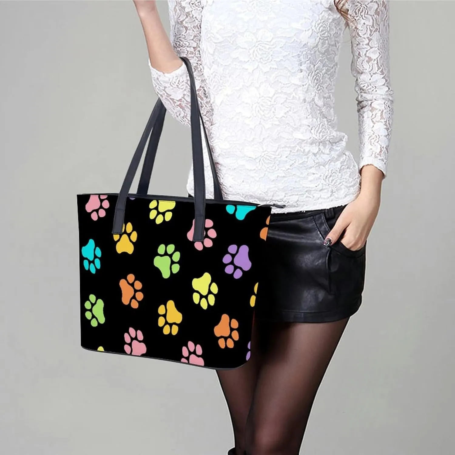 Cute Unicorns Bow Hearts Hobo Handbags With Zipper Large Capacity Satchel Tote Bag Shoulder Bag