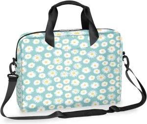 Daisy Naive Blue 16 Inch Laptop Bag Case 15 15.6 Computer Shoulder Messenger Bag Waterproof Laptop Carrying Case with Adjustable Shoulder Strap for Men, Women