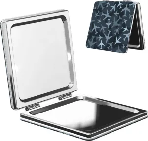 Dark Blue Camouflage Airplanes Women Small Makeup Mirror Compact Handheld Cosmetic Mirror for Purse Pocket