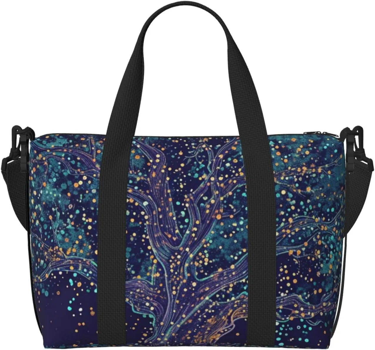 dark tree art print Travel Duffel Bag, Sports Tote Gym Bag, Swim Pool Bag Large Shoulder Tote Bag for Beach Weekender