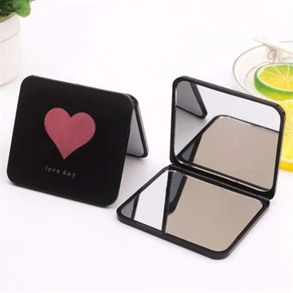 Desktop Makeup Mirror Beauty Mirror 1Pc Mini Square Portable Double-Sided Vanity Mirror Cosmetic Mirror Makeup Vanity Foldable Pocket Compact Mirror Home Vanity Mirror