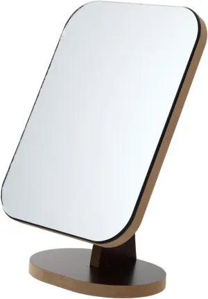 Didiseaon 1PC Portable Wooden Makeup Mirror Rotatable Tabletop Cosmetic Mirror for Easy Viewing High Definition Surface Chic Design for Home Travel