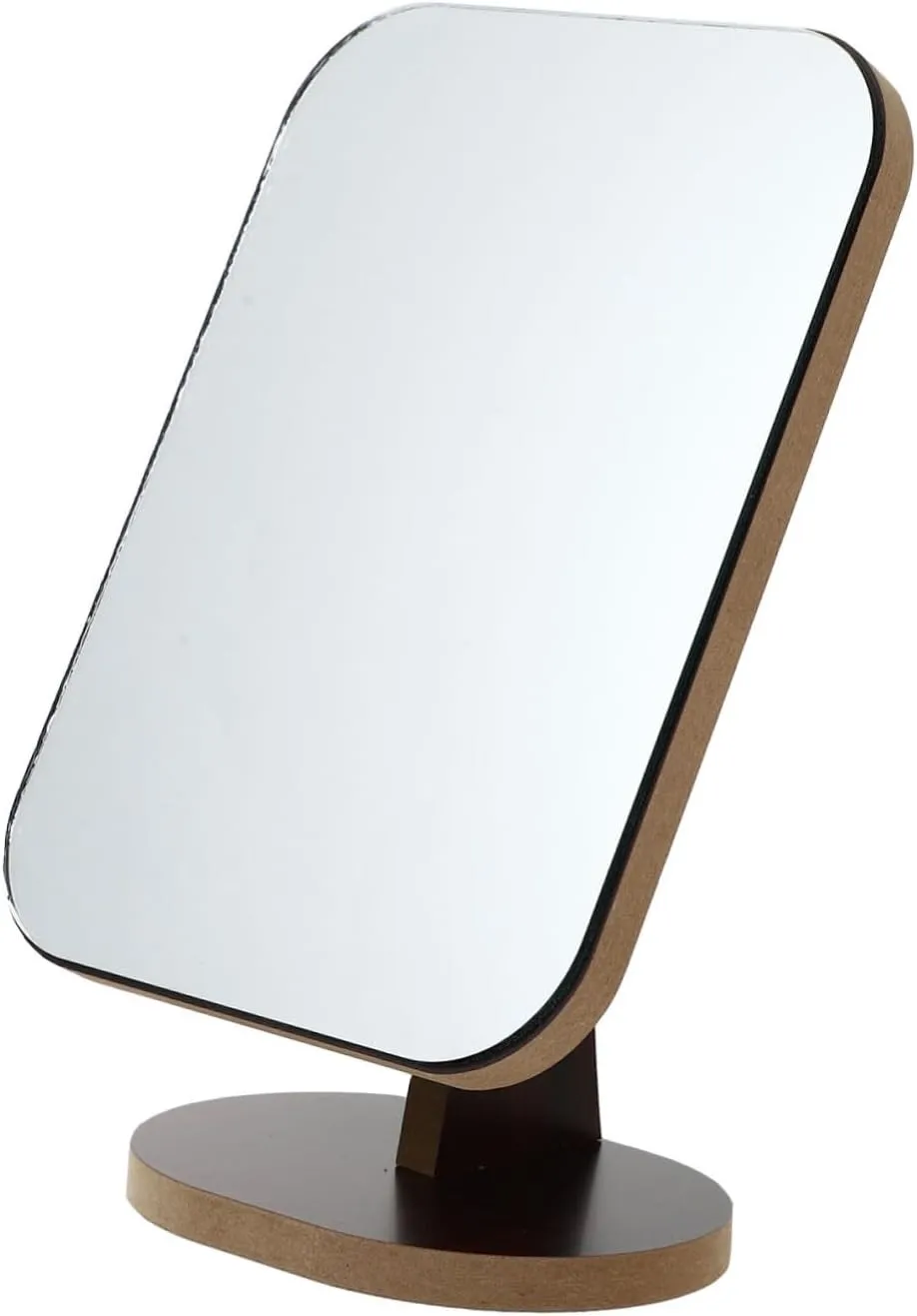 Didiseaon 1PC Portable Wooden Makeup Mirror Rotatable Tabletop Cosmetic Mirror for Easy Viewing High Definition Surface Chic Design for Home Travel
