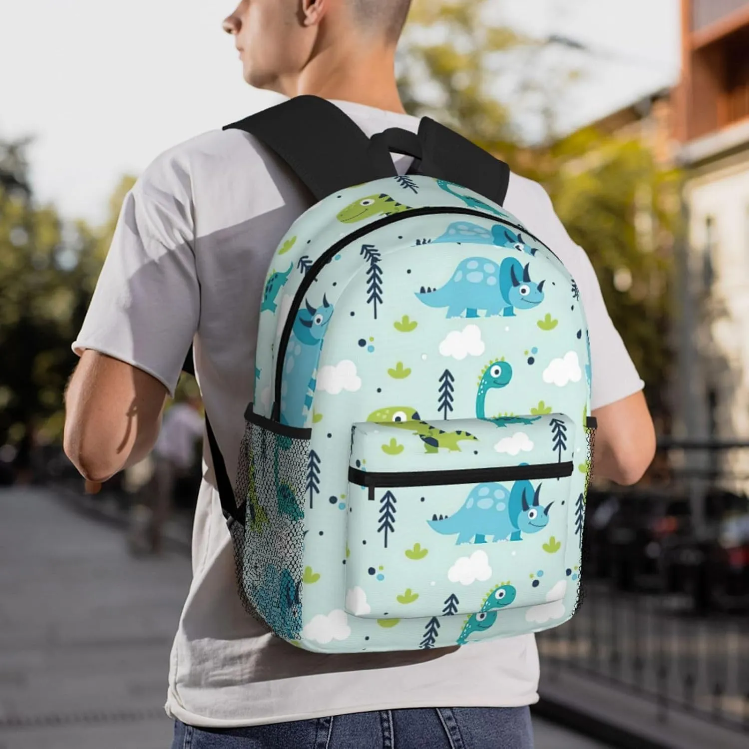 Dinosaur Pattern Print Comfortable Backpack,Your Essential Casual Travel Bag For Outdoor Adventures