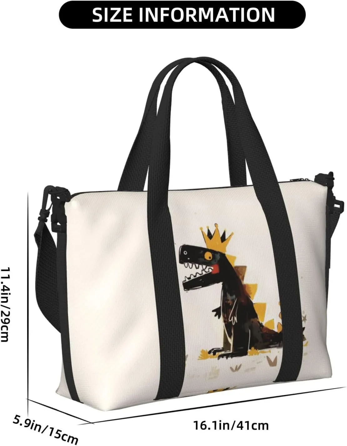 dinosaur print Travel Duffel Bag, Sports Tote Gym Bag, Swim Pool Bag Large Shoulder Tote Bag for Beach Weekender