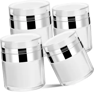 DOITOOL 4 Pcs Airless Pump Bottle Set Cosmetics Travel Containers Vacuum Pump Jars for Lotion