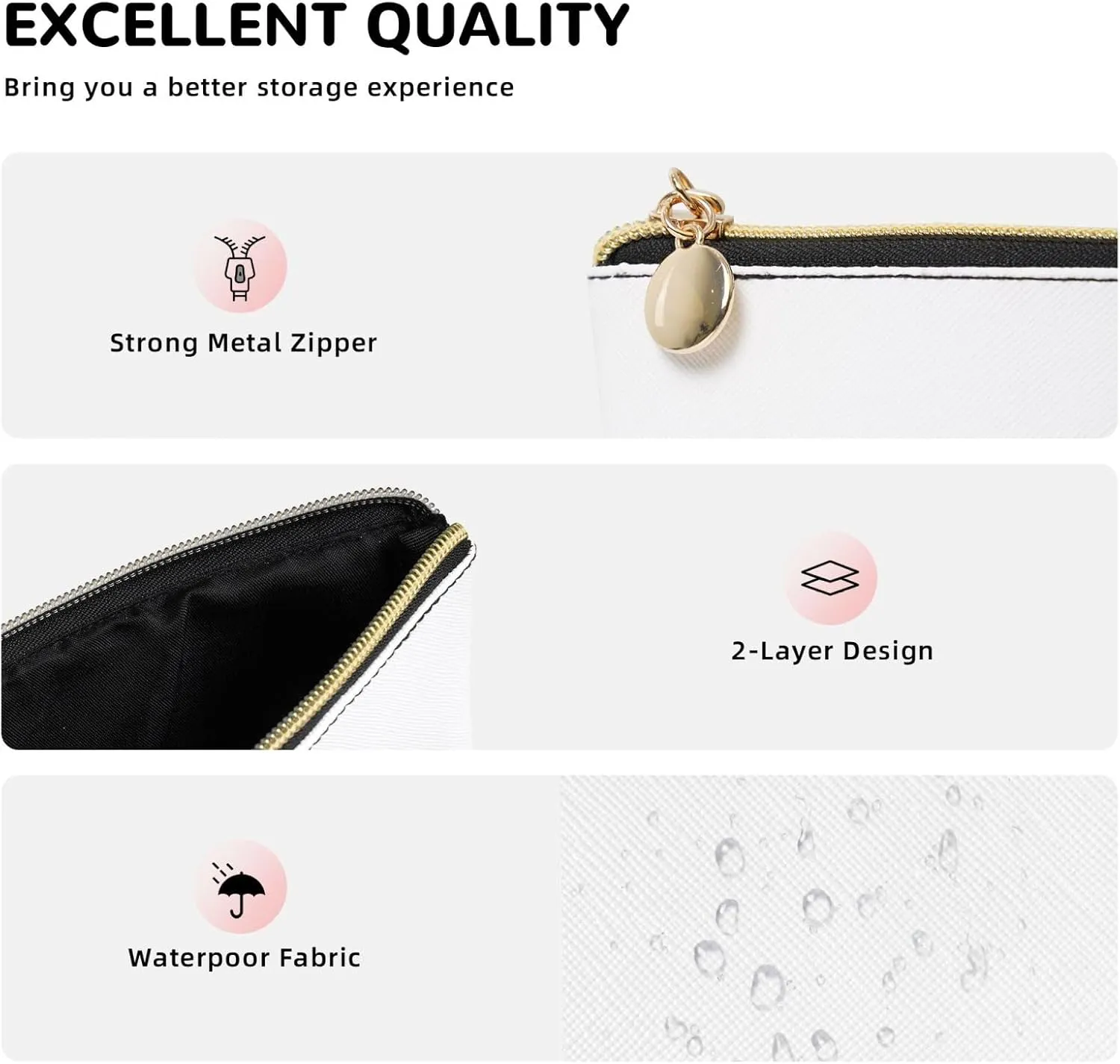 Doodle Mushrooms Small Makeup Bag for Women - Leather Travel Cosmetic Bag Make Up Pouch Mini Travel Zipper Pouch - Makeup Organizer Bag