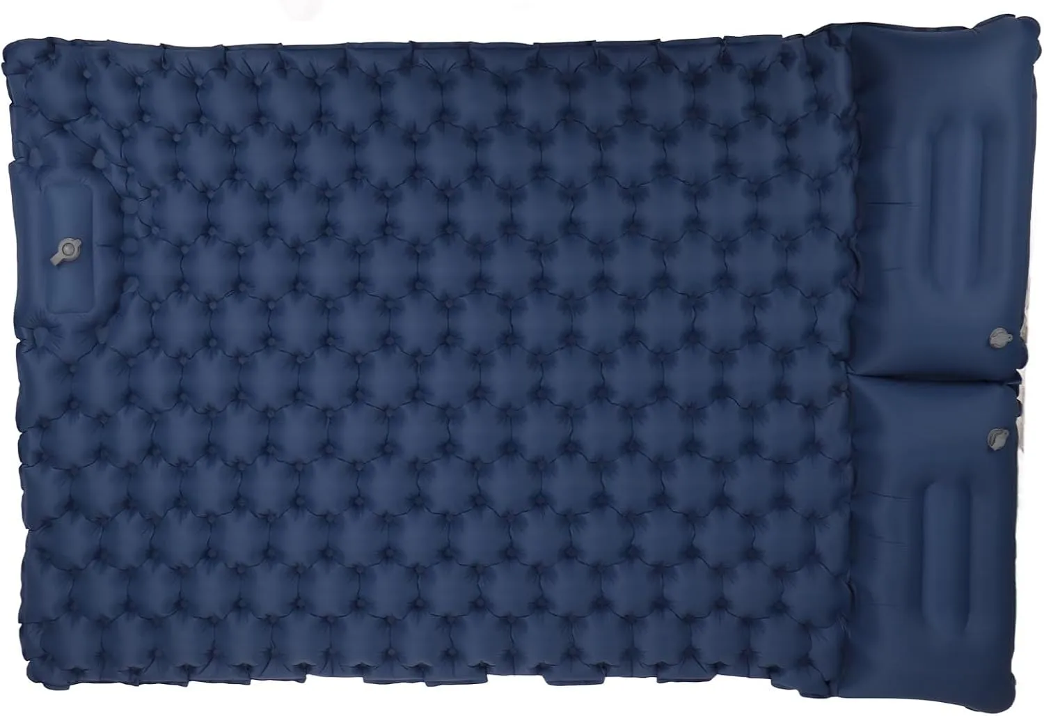 Double Inflatable Camping Sleeping Pad with Pillow - Ergonomic, Waterproof Navy Camping Mat for Outdoor Comfort