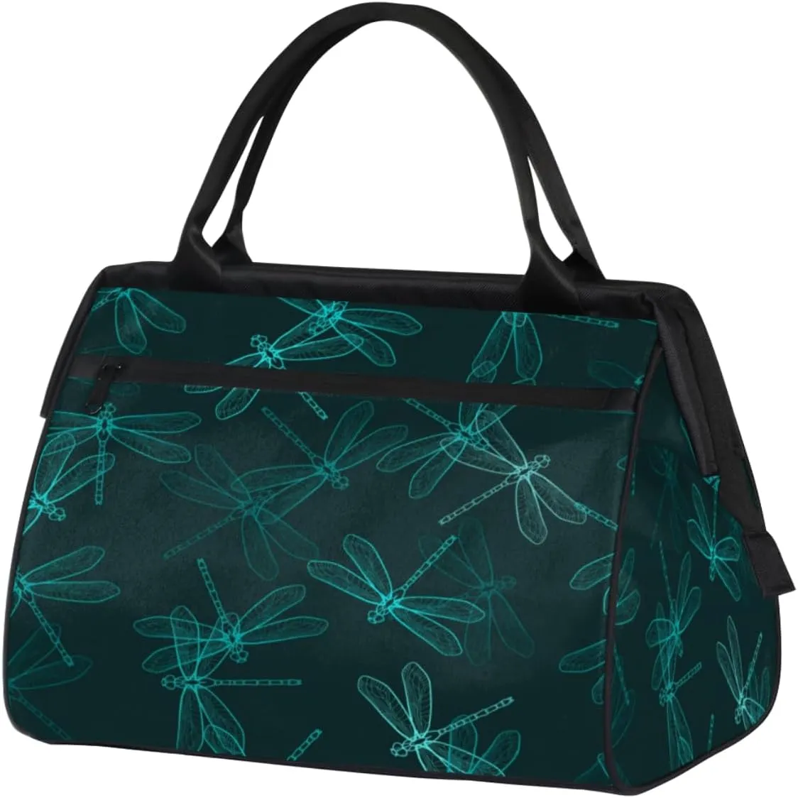 Dragonfly Indigo Green Womens Weekender Overnight Bag Travel Duffel Bag 25L Carry On Tote Bag Gym Duffle Bag for Women Teen Girls