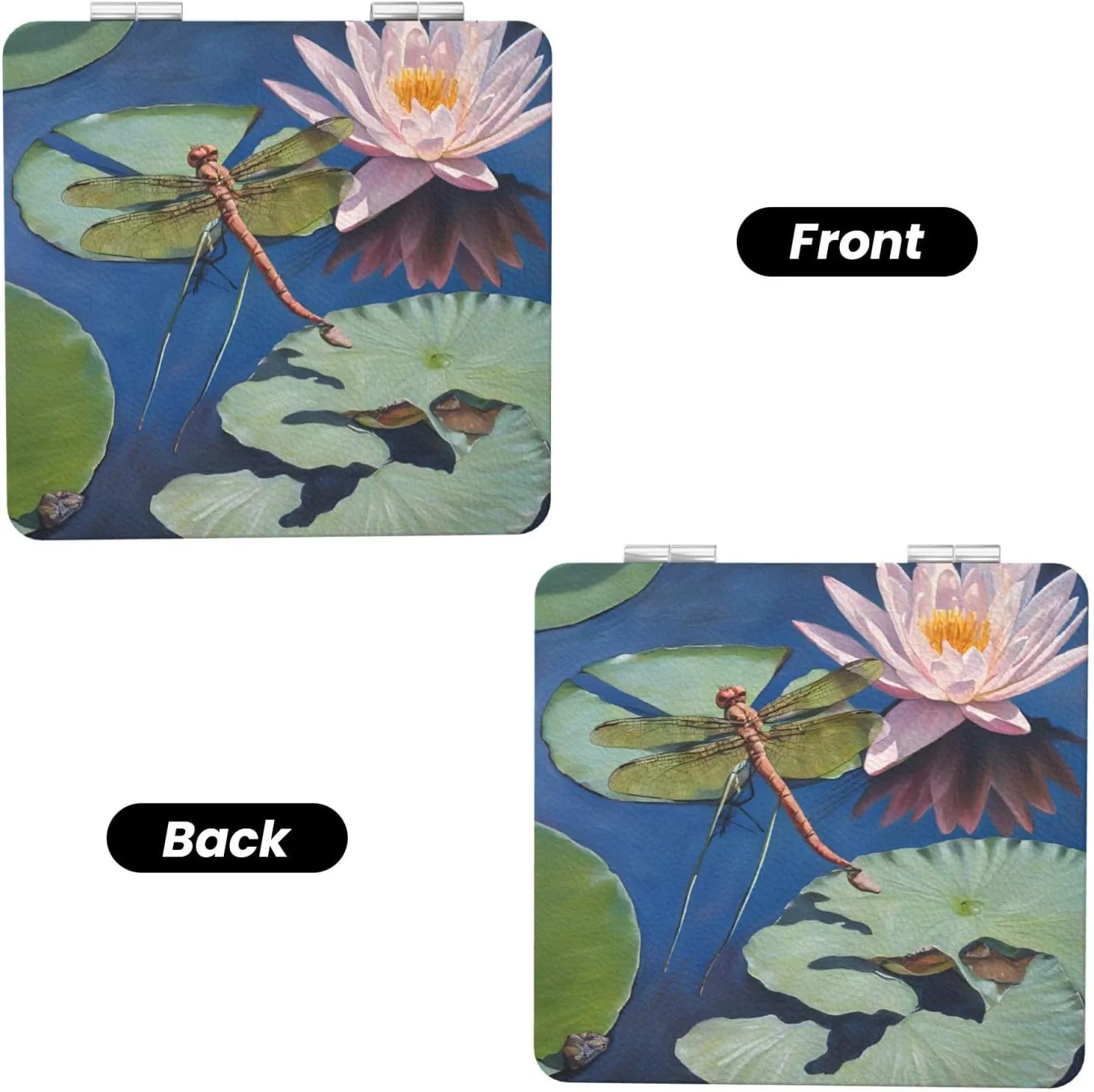 Dragonfly Painting Portable Pocket Cosmetic Mirror-Compact and Light, It is A Necessary Thing to Go Out for Beauty and Makeup
