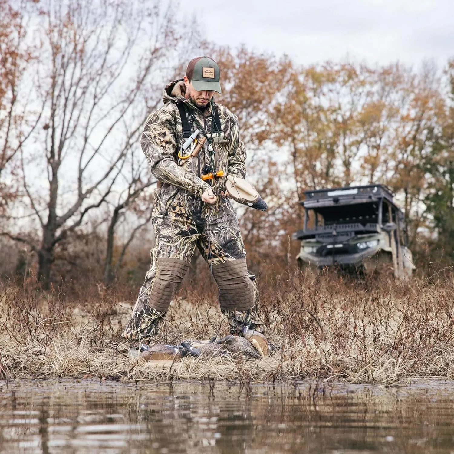 Drake Waterfowl Men's Ultimate Wader 1/4 Zip Hunting Warming Sherpa-Lined Breathable Water Repellent 4-Way Stretch Hoodie
