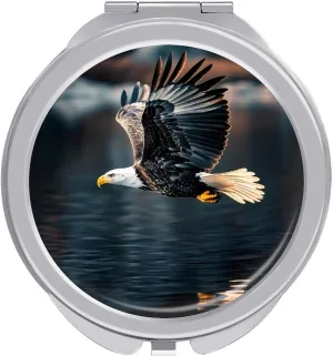 Ea-gle's Flying Lake Compact Makeup Mirror Mini Foldable Cosmetic Mirror Portable Travel Mirror for Purse Pocket
