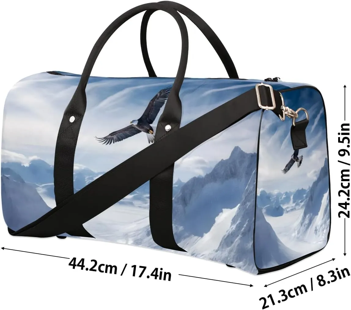 Eagles Travel Duffel Bag for Women Men Vintage Wild Animal Waterproof Foldable Overnight Weekender Bag Large Capacity Sports Gym Bag