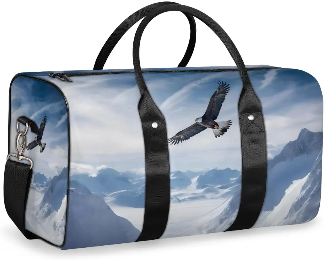 Eagles Travel Duffel Bag for Women Men Vintage Wild Animal Waterproof Foldable Overnight Weekender Bag Large Capacity Sports Gym Bag