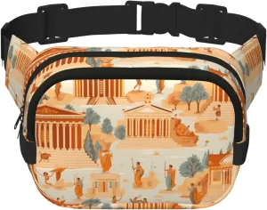 Earthen wall murals Printed multifunctional waist bag, unisex trendy messenger bag, travel sports storage bag