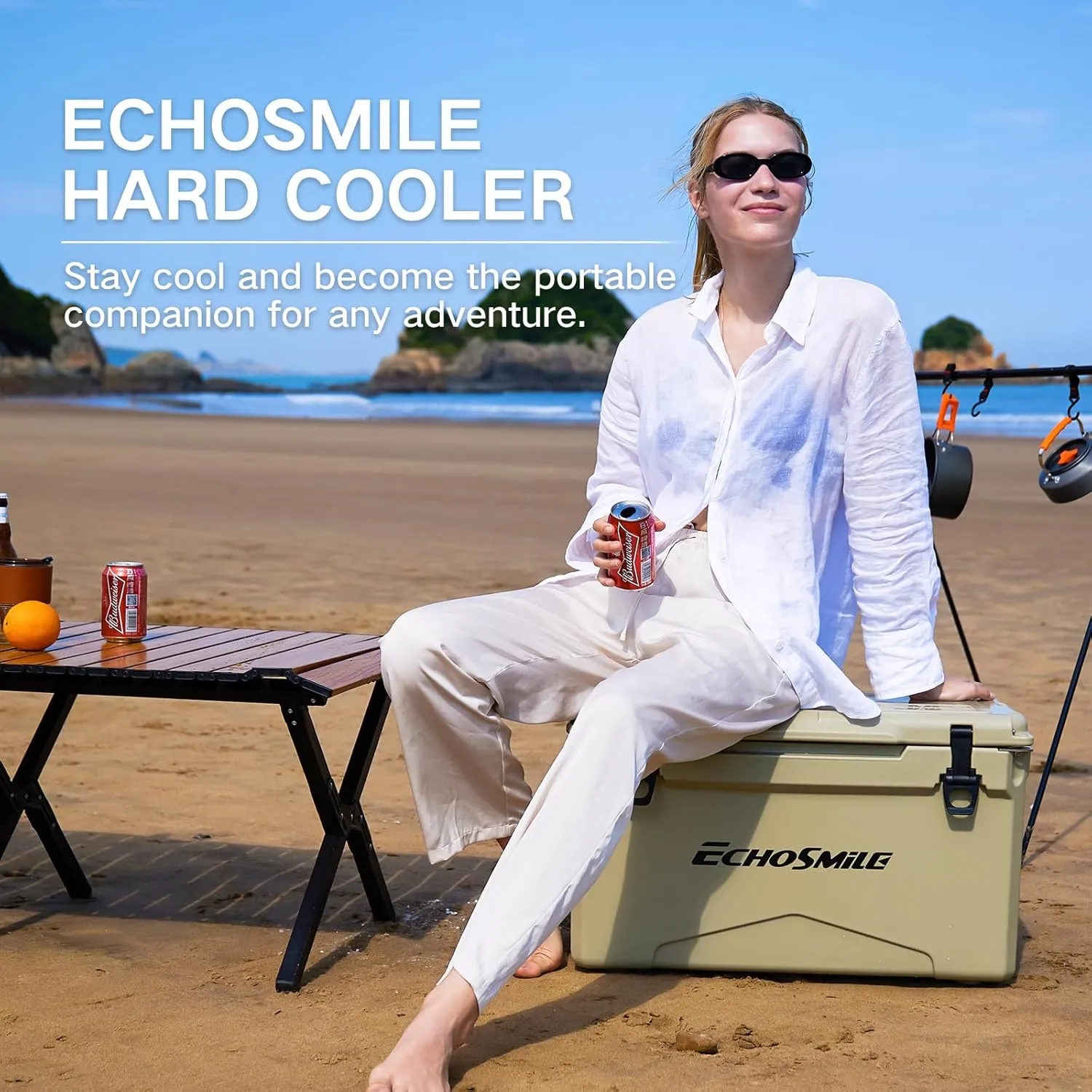 EchoSmile 25/30/35/40/60/75 Quart Rotomolded Cooler, Built to Stand up to The Rigors of The Journey