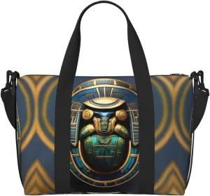 Egyptian Scarab print Travel Duffel Bag,workout duffel bag, overnight shoulder Bag,Weekender Bag for Women Men