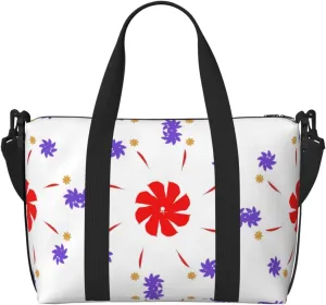 Eight-way rotating flower Hand-held travel bag, messenger casual handbag, suitable for work, travel, fitness, tourism, women's zipper storage bag,